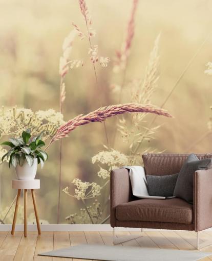 Meadow in Sepia Wallpaper