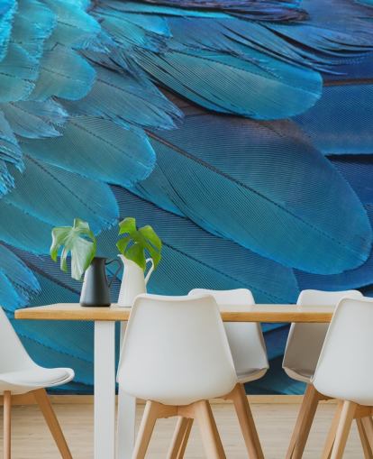 Blå Macaw Fjer Print Baggrund Blå Macaw Fjer Print Baggrund