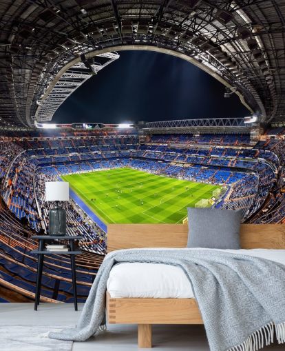 customizable football stadium wallpaper mural called Santiago Bernabéu for bedrooms, man caves and bars