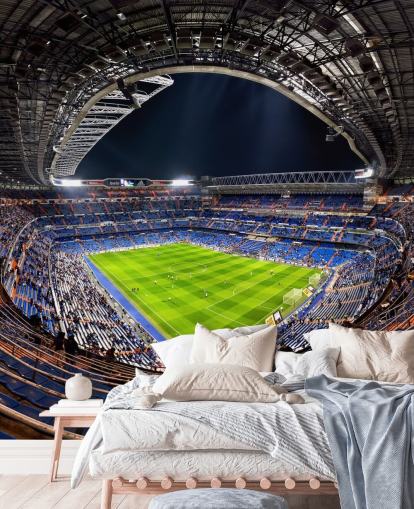 customizable football stadium wallpaper mural called Santiago Bernabéu for bedrooms, man caves and bars