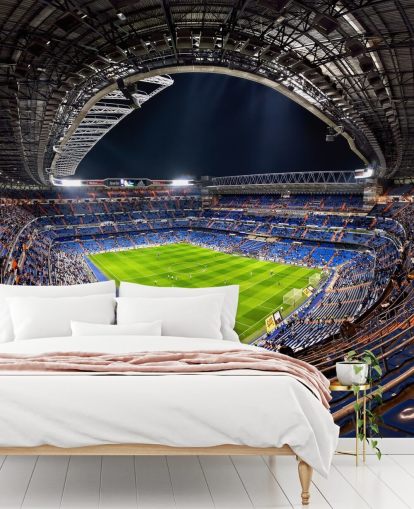 customizable football stadium wallpaper mural called Santiago Bernabéu for bedrooms, man caves and bars