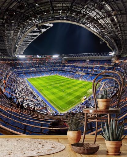 customizable football stadium wallpaper mural called Santiago Bernabéu for bedrooms, man caves and bars