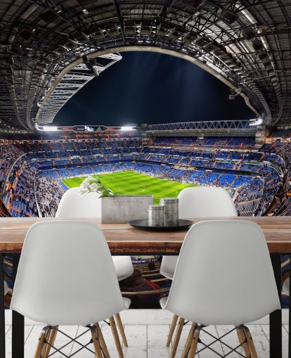 Personalisierbare Fußballstadion-Tapete mit dem Titel Santiago Bernabéu für Schlafzimmer, Menschenhöhlen und Bars