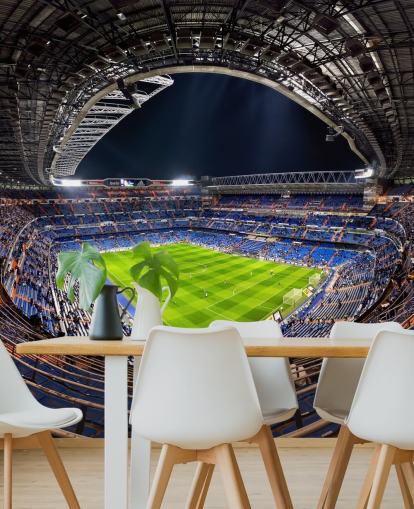 Personalisierbare Fußballstadion-Tapete mit dem Titel Santiago Bernabéu für Schlafzimmer, Menschenhöhlen und Bars