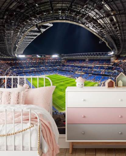 Personalisierbare Fußballstadion-Tapete mit dem Titel Santiago Bernabéu für Schlafzimmer, Menschenhöhlen und Bars