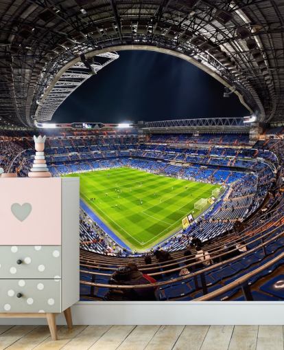mukautettava jalkapallostadionin taustakuvamaalaus nimeltä Santiago Bernabéu makuuhuoneisiin, miesten luoliin ja baareihin mukautettava jalkapallostadionin taustakuvamaalaus nimeltä Santiago Bernabéu makuuhuoneisiin, miesten luoliin ja baareihin