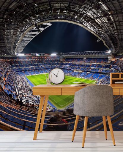Personalisierbare Fußballstadion-Tapete mit dem Titel Santiago Bernabéu für Schlafzimmer, Menschenhöhlen und Bars