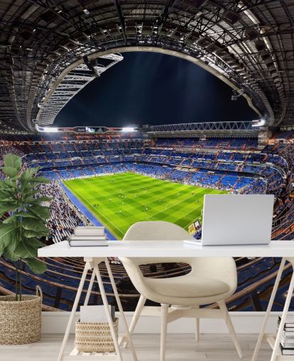 customisable football stadium wallpaper mural called Santiago Bernabéu for bedrooms, man caves and bars