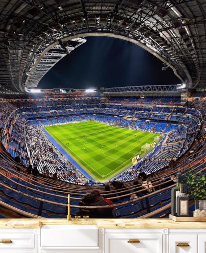 customisable football stadium wallpaper mural called Santiago Bernabéu for bedrooms, man caves and bars