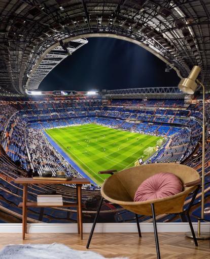 customizable football stadium wallpaper mural called Santiago Bernabéu for bedrooms, man caves and bars
