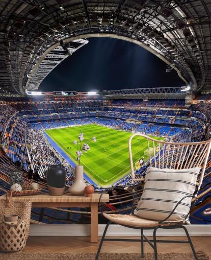 customizable football stadium wallpaper mural called Santiago Bernabéu for bedrooms, man caves and bars