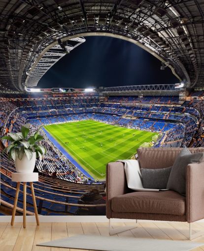customizable football stadium wallpaper mural called Santiago Bernabéu for bedrooms, man caves and bars