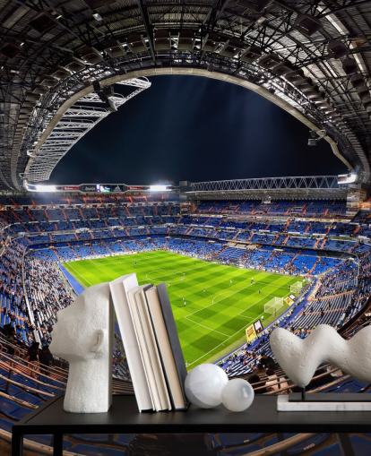 customizable football stadium wallpaper mural called Santiago Bernabéu for bedrooms, man caves and bars