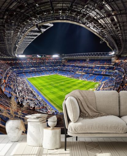 tilpasselig fodboldstadion tapetmaleri kaldet Santiago Bernabéu til soveværelser, mandshuler og barer