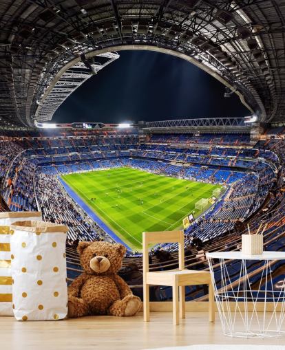 mural de papel de parede de estádio de futebol personalizável chamado Santiago Bernabéu para quartos, cavernas e bares