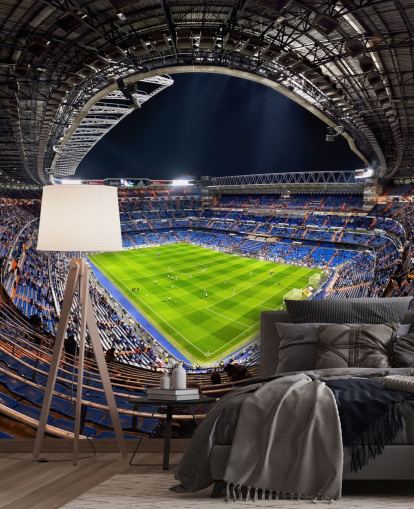 customisable football stadium wallpaper mural called Santiago Bernabéu for bedrooms, man caves and bars