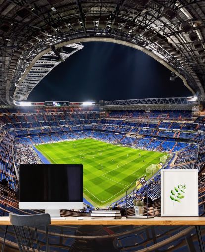 customisable football stadium wallpaper mural called Santiago Bernabéu for bedrooms, man caves and bars