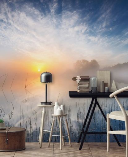 carta da parati alba misty lake