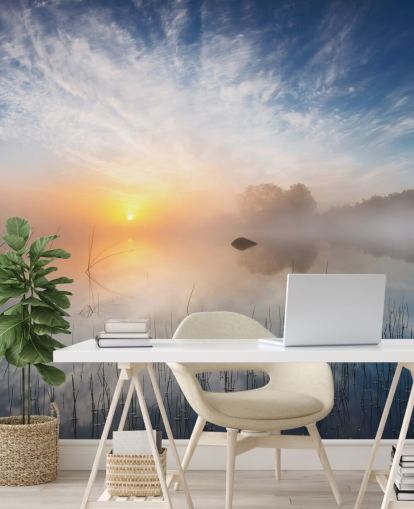 fondo de pantalla sunrise misty lake fondo de pantalla sunrise misty lake