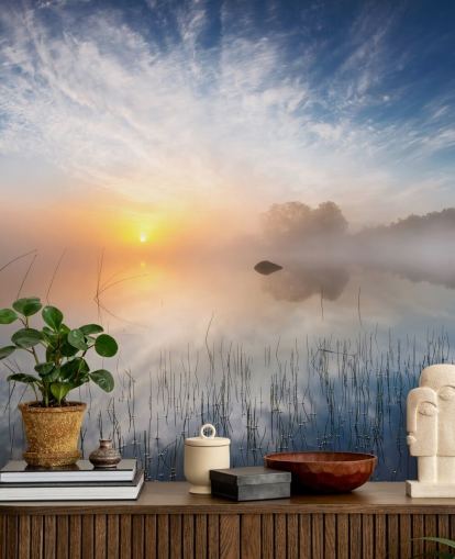 fondo de pantalla sunrise misty lake fondo de pantalla sunrise misty lake