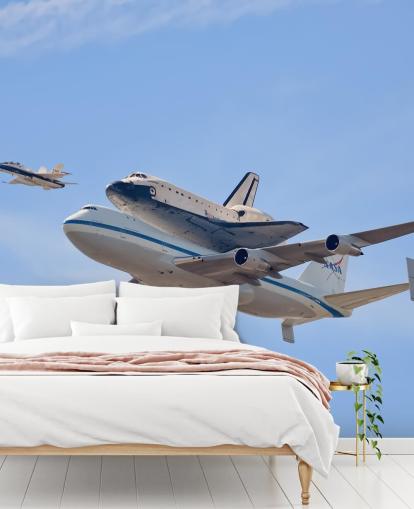 Volare nella storia - Decorazione murale con navetta spaziale