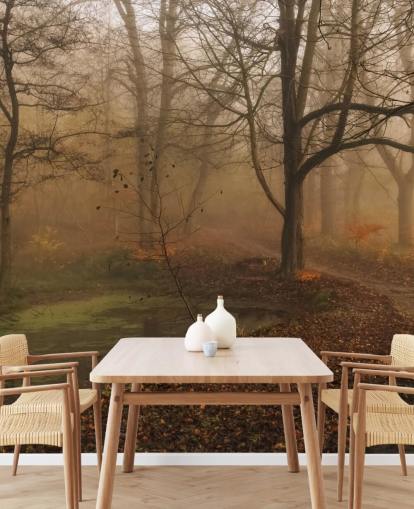 Papel pintado Misty Trees and Path Papel pintado Misty Trees and Path
