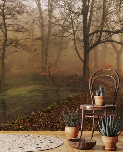 Papel pintado Misty Trees and Path