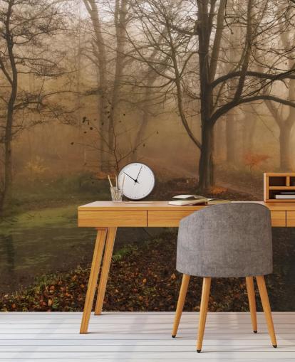 Papel pintado Misty Trees and Path Papel pintado Misty Trees and Path