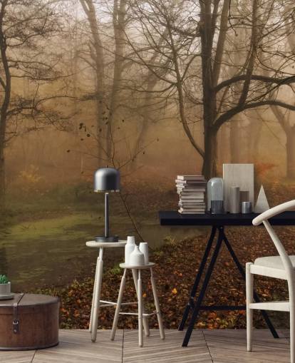 Papel pintado Misty Trees and Path Papel pintado Misty Trees and Path