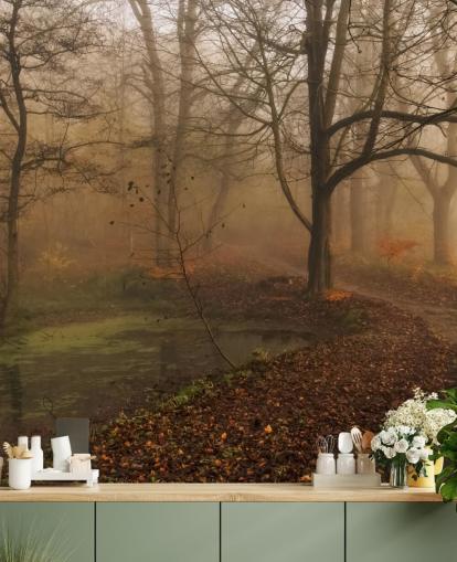 Carta da parati Misty Trees and Path Carta da parati Misty Trees and Path