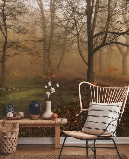 Misty Trees and Path Wallpaper Misty Trees and Path Wallpaper