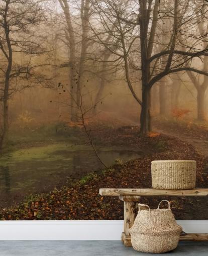 Papier Peint Arbres et Chemin Brumeux Papier Peint Arbres et Chemin Brumeux