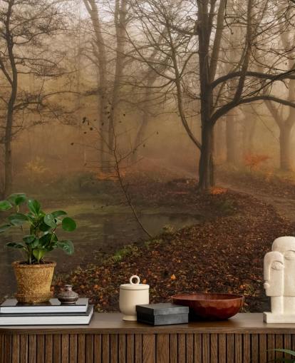Papel pintado Misty Trees and Path