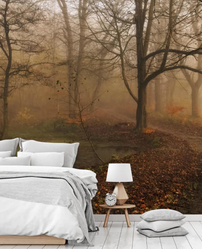 Misty Trees and Path Wallpaper Misty Trees and Path Wallpaper