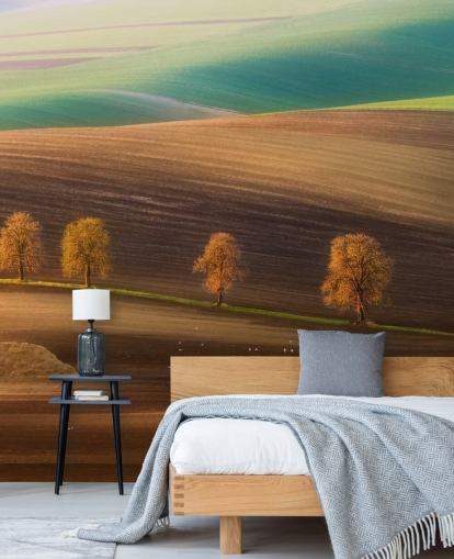 Décoration murale arbres d'automne dans le champ