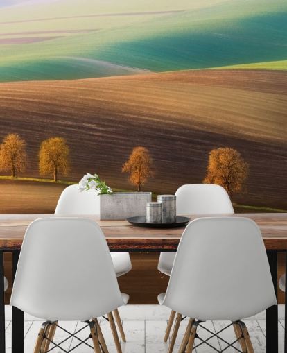 Autumn Trees in Field Wall Mural Autumn Trees in Field Wall Mural