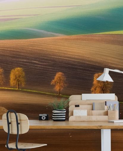 Autumn Trees in Field Wall Mural Autumn Trees in Field Wall Mural