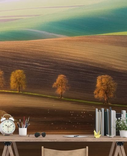 Decorazione murale con alberi autunnali nel campo