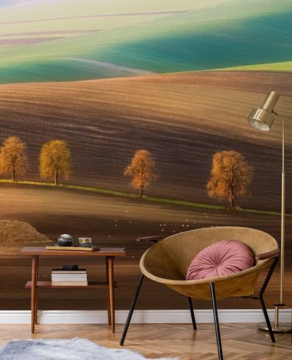 Décoration murale arbres d'automne dans le champ