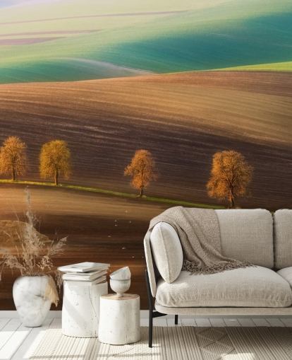 Bäume im Herbst im Feld Fototapete