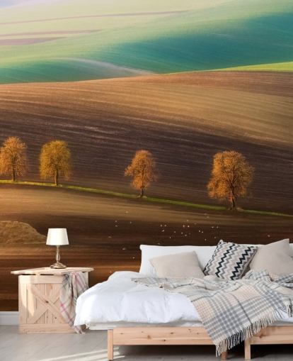 Décoration murale arbres d'automne dans le champ