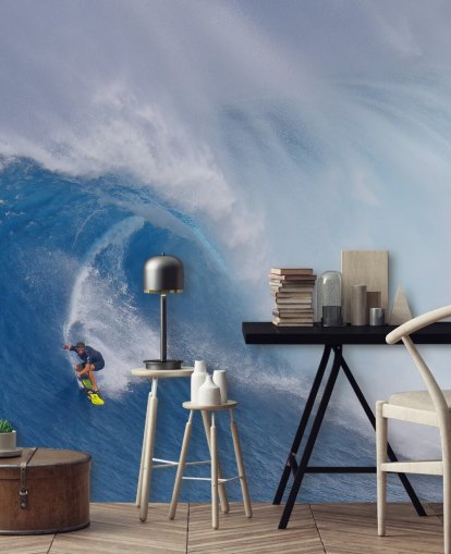 Surfer on Big Wave Wallpaper
