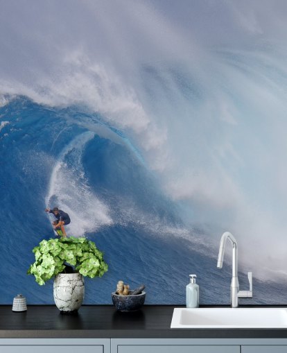 Surfer on Big Wave Wallpaper Surfer on Big Wave Wallpaper