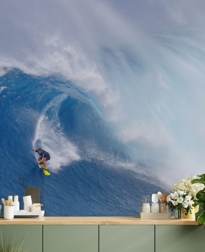 Surfer on Big Wave Wallpaper