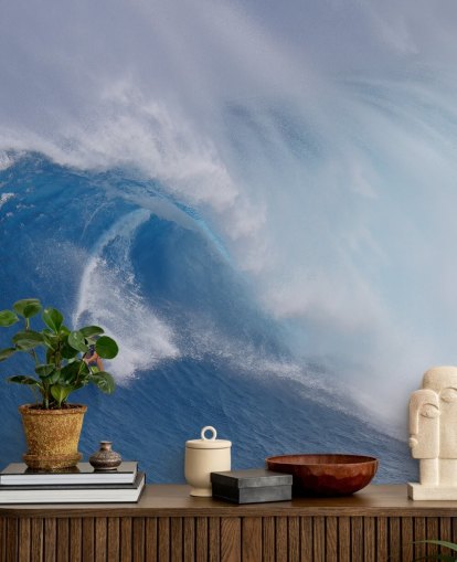 Surfer on Big Wave Wallpaper