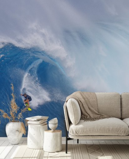 Surfer on Big Wave Wallpaper