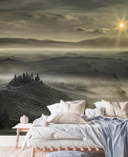 Misty Italian Countryside Wallpaper