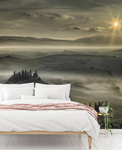 Neblige italienische Landschaft Wallpaper