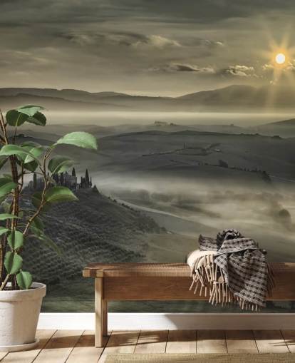 Neblige italienische Landschaft Wallpaper Neblige italienische Landschaft Wallpaper