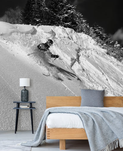 Skiër Down Slope Behang Skiër Down Slope Behang